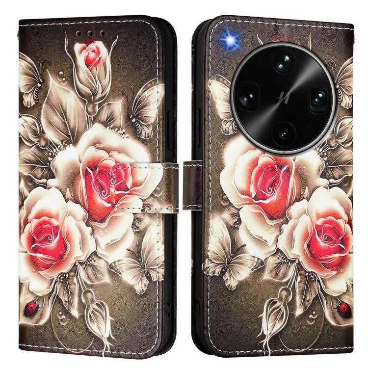 For OPPO Find X9 Ultra Colored Drawing Pattern Plain Weave Leather Phone Case