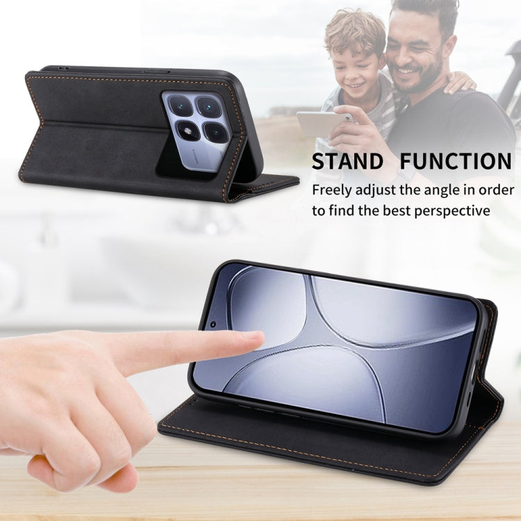 For Redmi K70 Ultra Business Solid Color Magnetic RFID Leather Phone Case