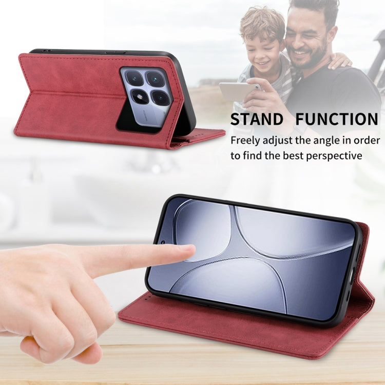 For Redmi K70 Ultra Business Solid Color Magnetic RFID Leather Phone Case