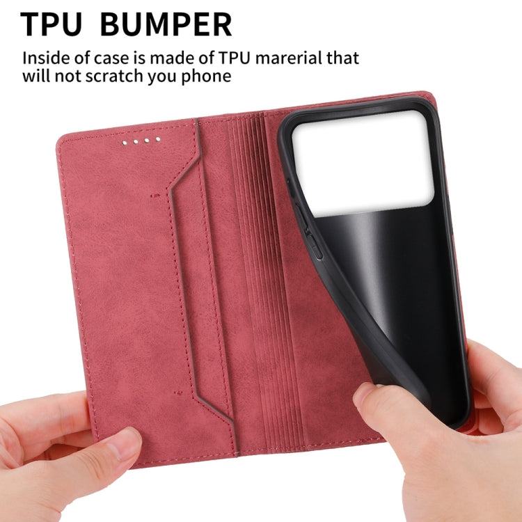 For Redmi K70 Ultra Business Solid Color Magnetic RFID Leather Phone Case