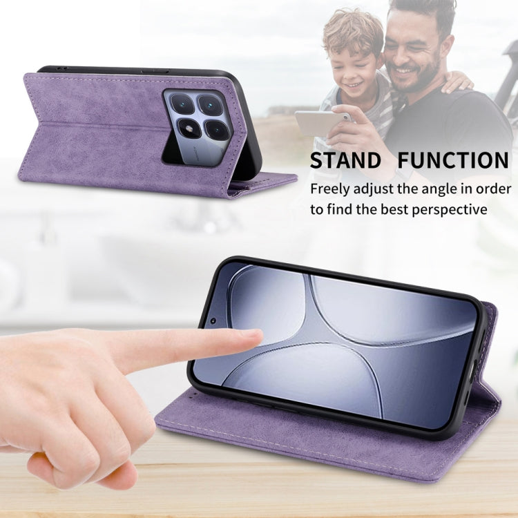 For Redmi K70 Ultra Business Solid Color Magnetic RFID Leather Phone Case