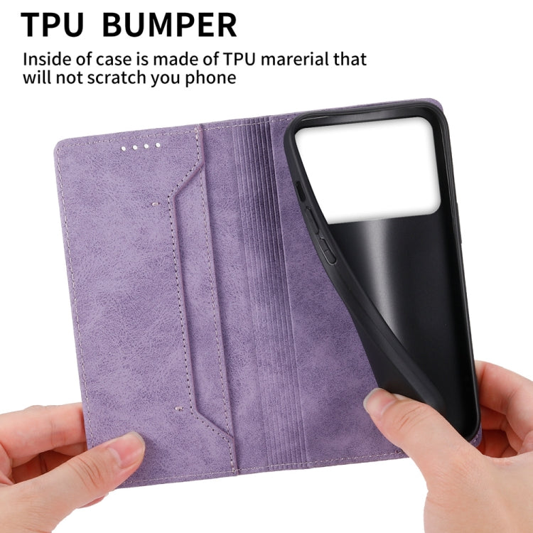 For Redmi K70 Ultra Business Solid Color Magnetic RFID Leather Phone Case