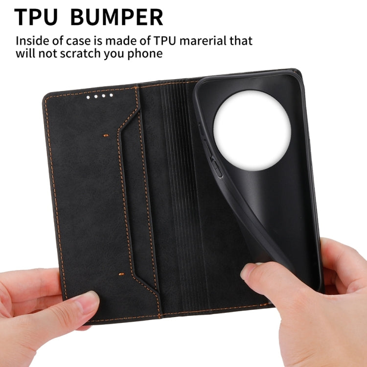 For Redmi 14C 4G Business Solid Color Magnetic RFID Leather Phone Case