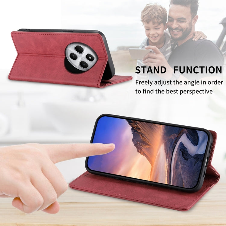 For Redmi 14C 4G Business Solid Color Magnetic RFID Leather Phone Case