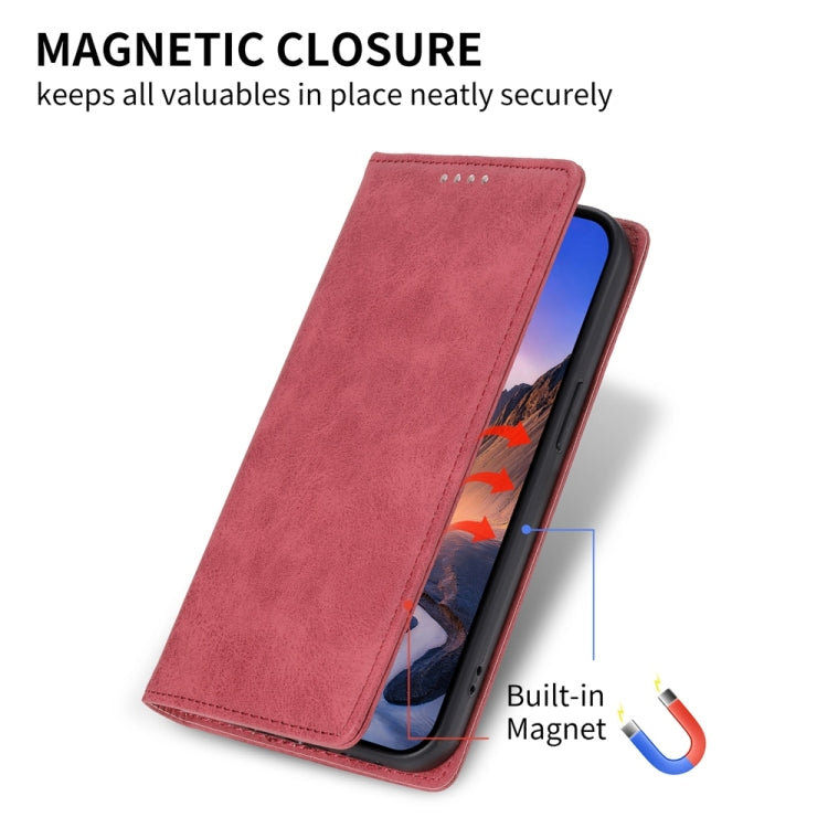 For Redmi 14C 4G Business Solid Color Magnetic RFID Leather Phone Case