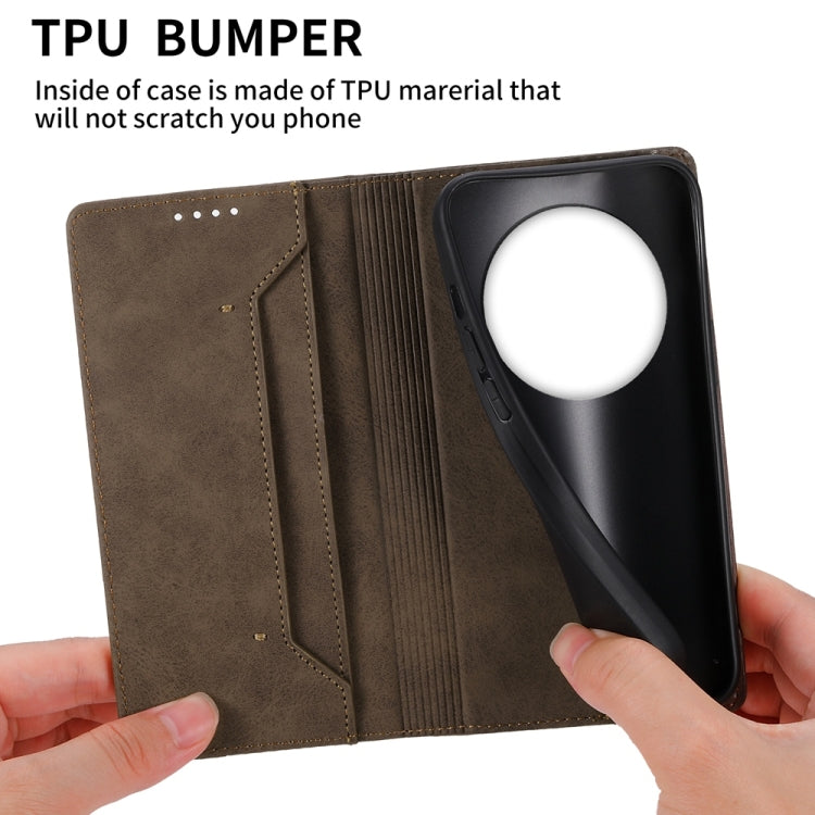 For Redmi 14C 4G Business Solid Color Magnetic RFID Leather Phone Case
