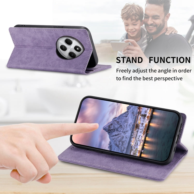 For Redmi 14C 4G Business Solid Color Magnetic RFID Leather Phone Case