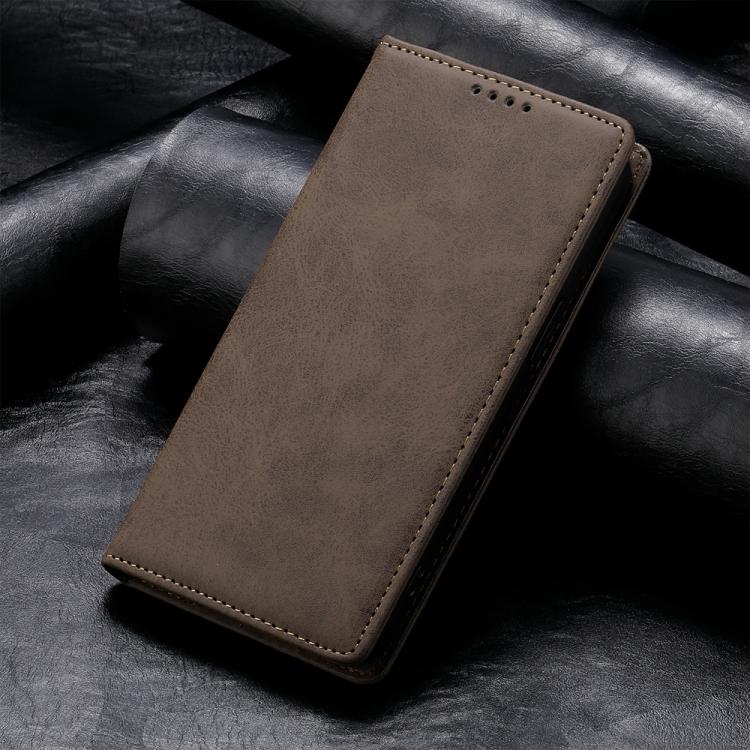 For Redmi Note 14 Pro 4G Business Solid Color Magnetic RFID Leather Phone Case
