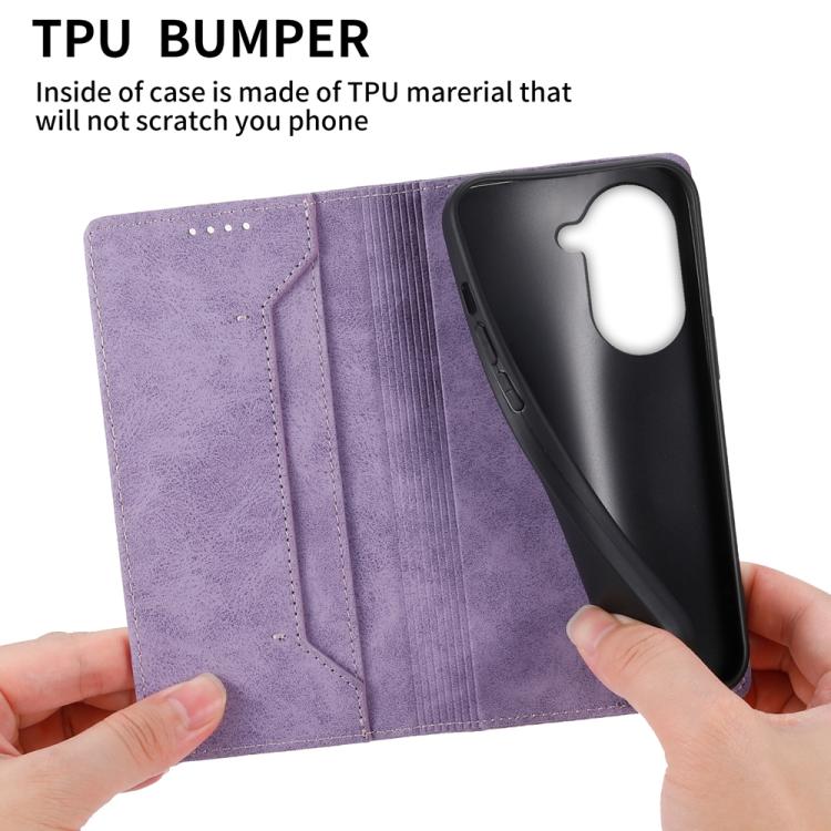 For Redmi A5 4G 171.7mm / Xiaomi Poco C71 Business Solid Color Magnetic RFID Leather Phone Case