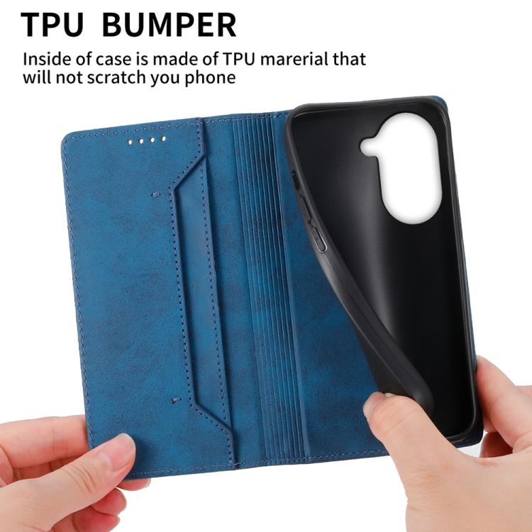 For Redmi A5 4G 171.7mm / Xiaomi Poco C71 Business Solid Color Magnetic RFID Leather Phone Case