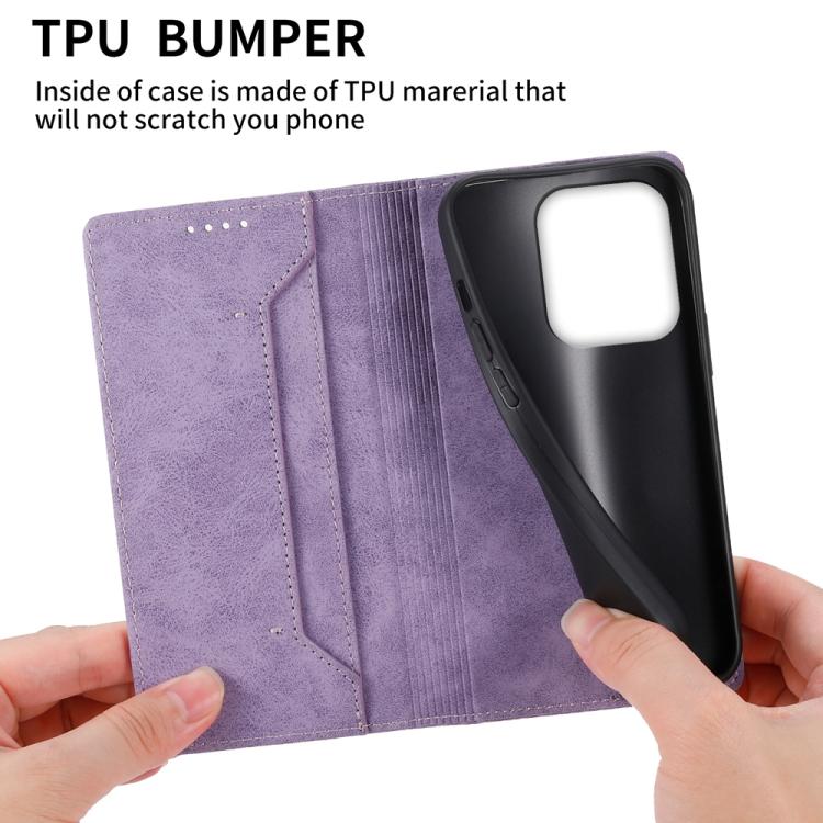 For Redmi 15C 5G / 4G Global 171mm / Poco C85 4G Business Solid Color Magnetic RFID Leather Phone Case
