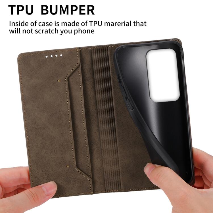 For Redmi 15 5G / 4G EU 171mm Business Solid Color Magnetic RFID Leather Phone Case