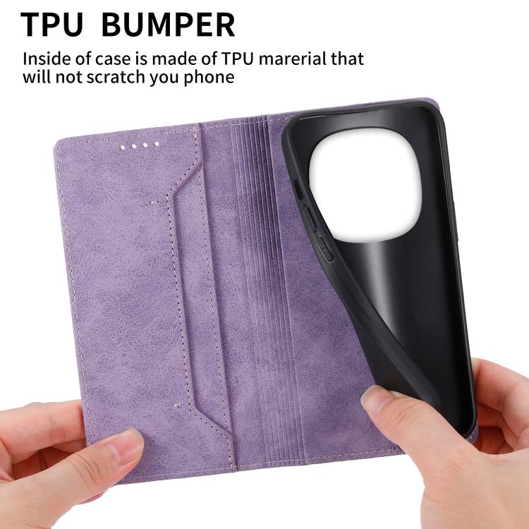 For Redmi Note 15 Pro 5G Global 163.6mm Business Solid Color Magnetic RFID Leather Phone Case
