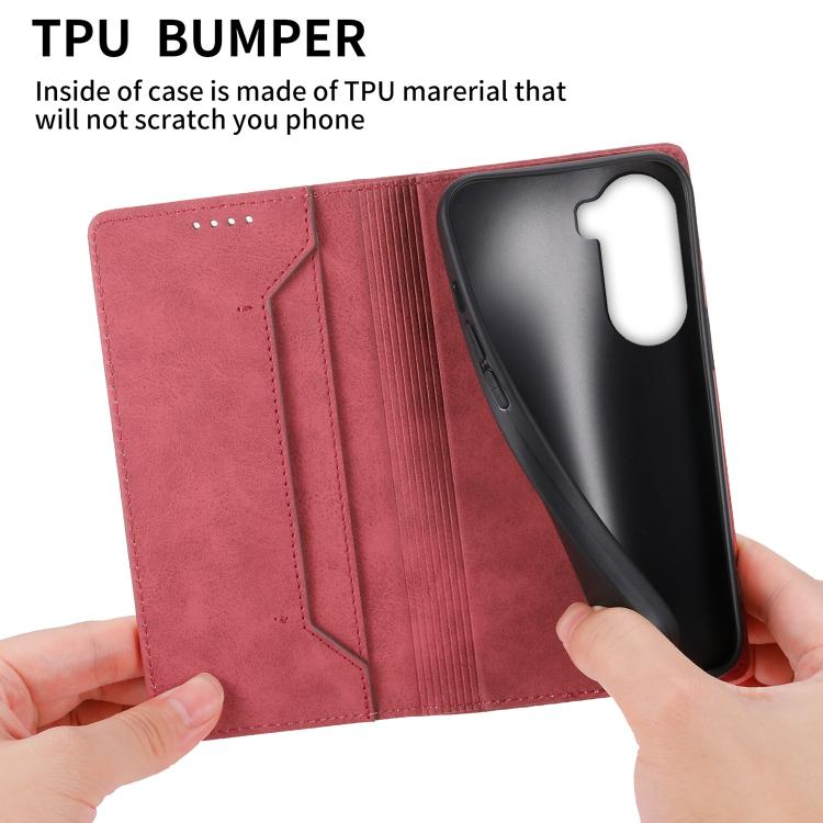 For Redmi A7 Pro 4G / 5G 171mm / Poco C85x 5G Business Solid Color Magnetic RFID Leather Phone Case