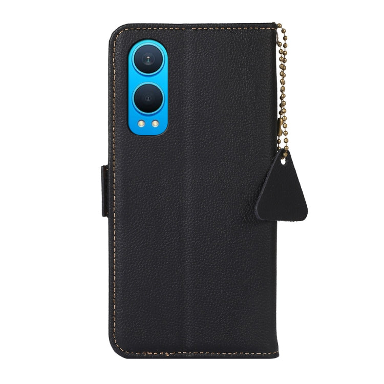 For OnePlus CE4 Lite Side-Magnetic TJ Genuine Leather RFID Phone Case