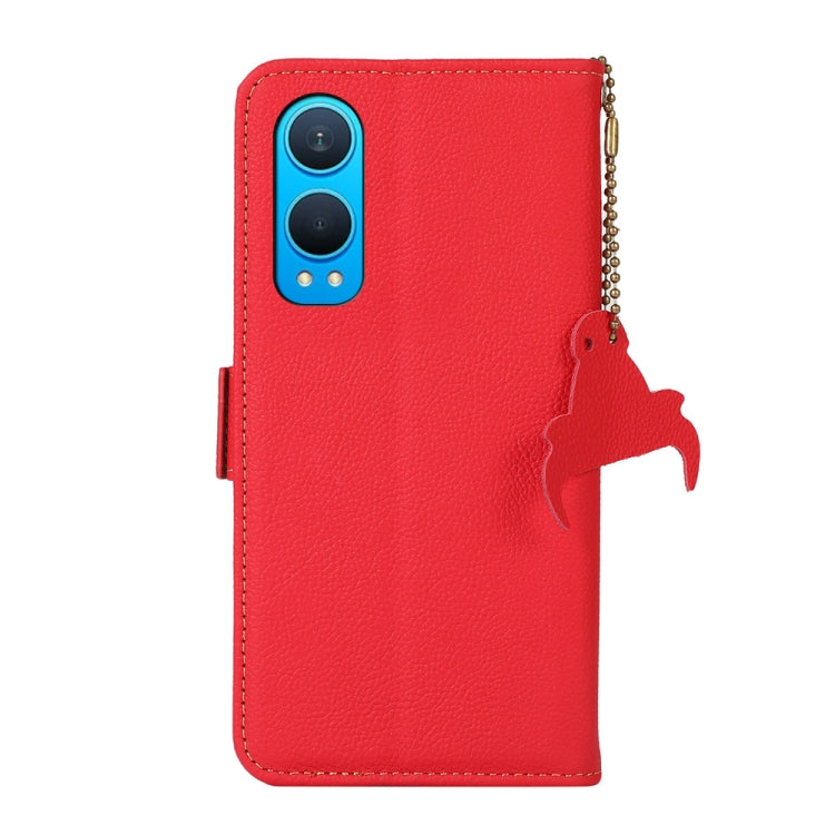 For OnePlus CE4 Lite Side-Magnetic TJ Genuine Leather RFID Phone Case