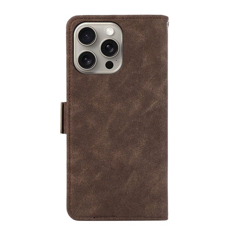 For iPhone 16 Pro Max ABEEL Frosted Magnetic RFID Leather Phone Case