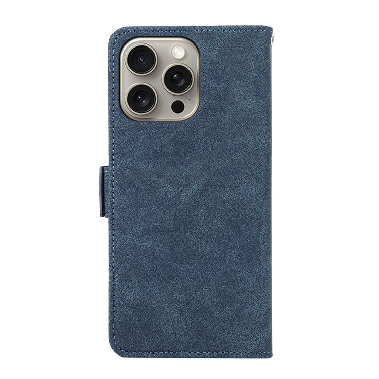 For iPhone 16 Pro ABEEL Frosted Magnetic RFID Leather Phone Case