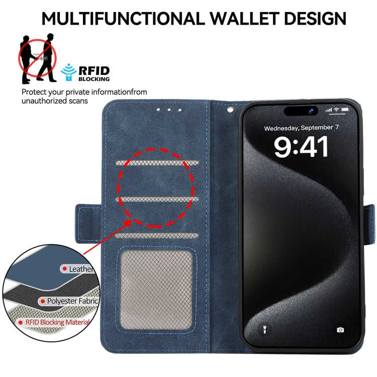 For iPhone 16 Pro ABEEL Frosted Magnetic RFID Leather Phone Case