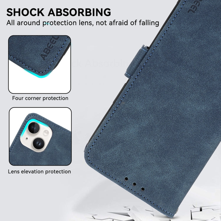 For iPhone 16 Pro ABEEL Frosted Magnetic RFID Leather Phone Case