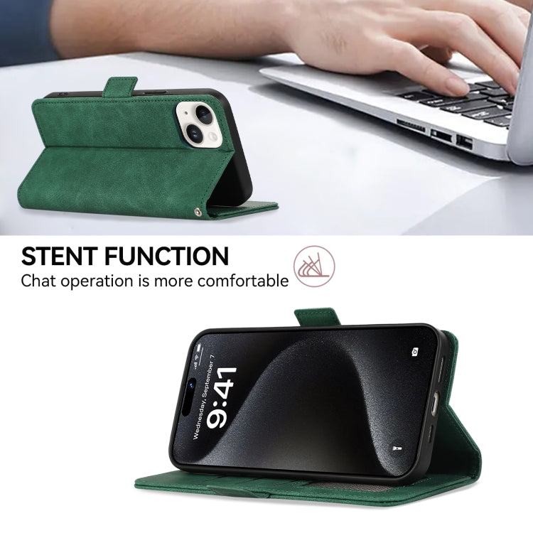 For iPhone 16 Plus ABEEL Frosted Magnetic RFID Leather Phone Case