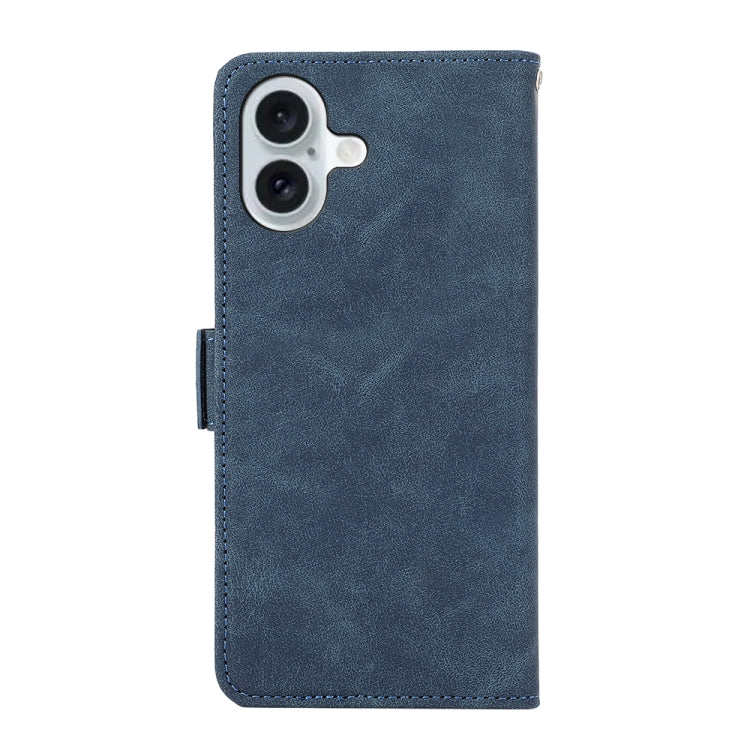 For iPhone 16 ABEEL Frosted Magnetic RFID Leather Phone Case