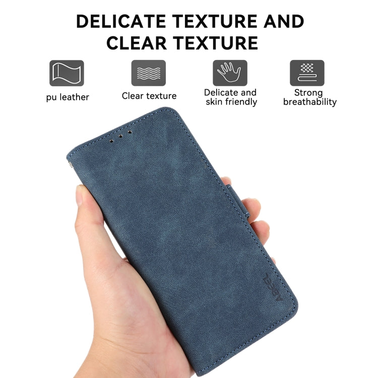 For iPhone 16 ABEEL Frosted Magnetic RFID Leather Phone Case