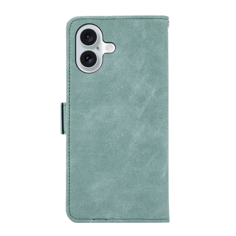 For iPhone 16 ABEEL Frosted Magnetic RFID Leather Phone Case