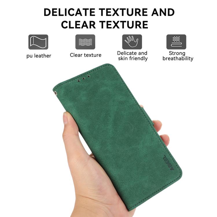 For iPhone 16e / 17e ABEEL Frosted Magnetic RFID Leather Phone Case