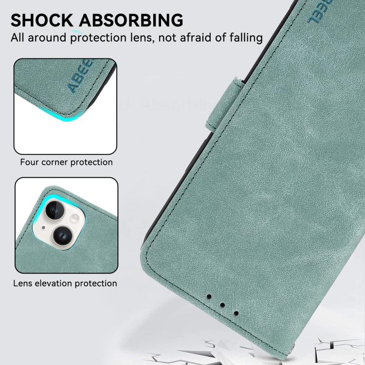 For iPhone 16e / 17e ABEEL Frosted Magnetic RFID Leather Phone Case