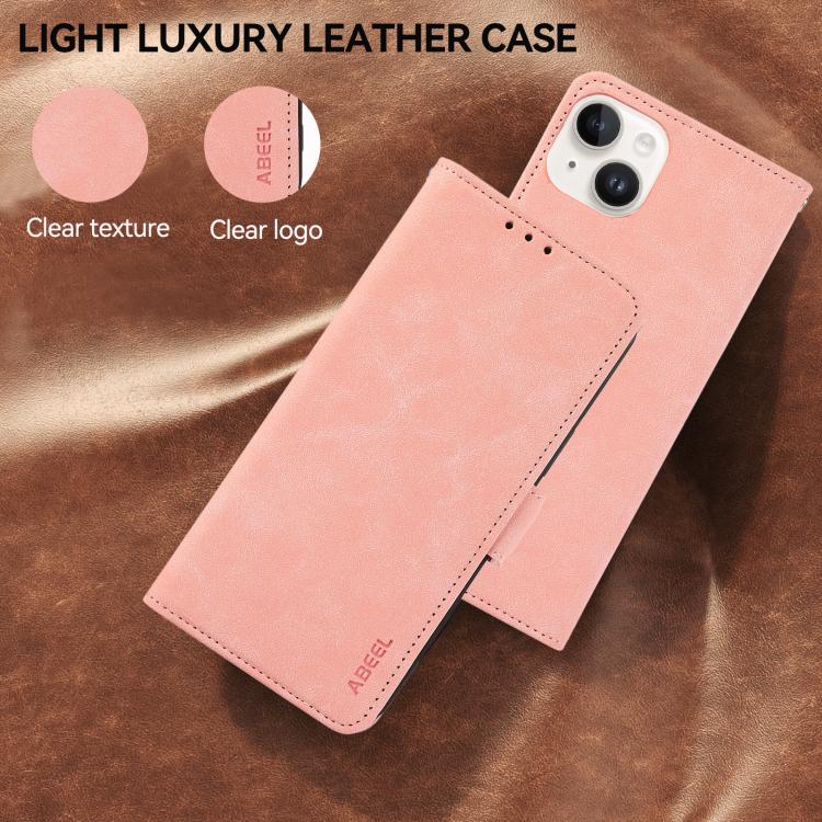 For iPhone 17 ABEEL Frosted Magnetic RFID Leather Phone Case