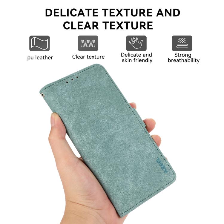 For iPhone 17 ABEEL Frosted Magnetic RFID Leather Phone Case