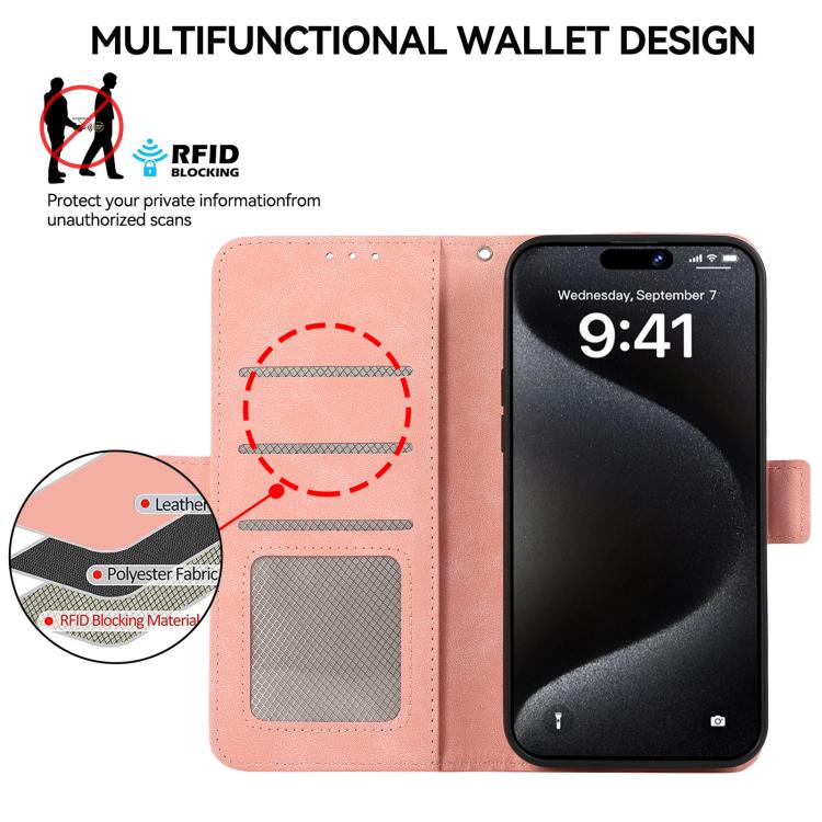 For iPhone Air ABEEL Frosted Magnetic RFID Leather Phone Case