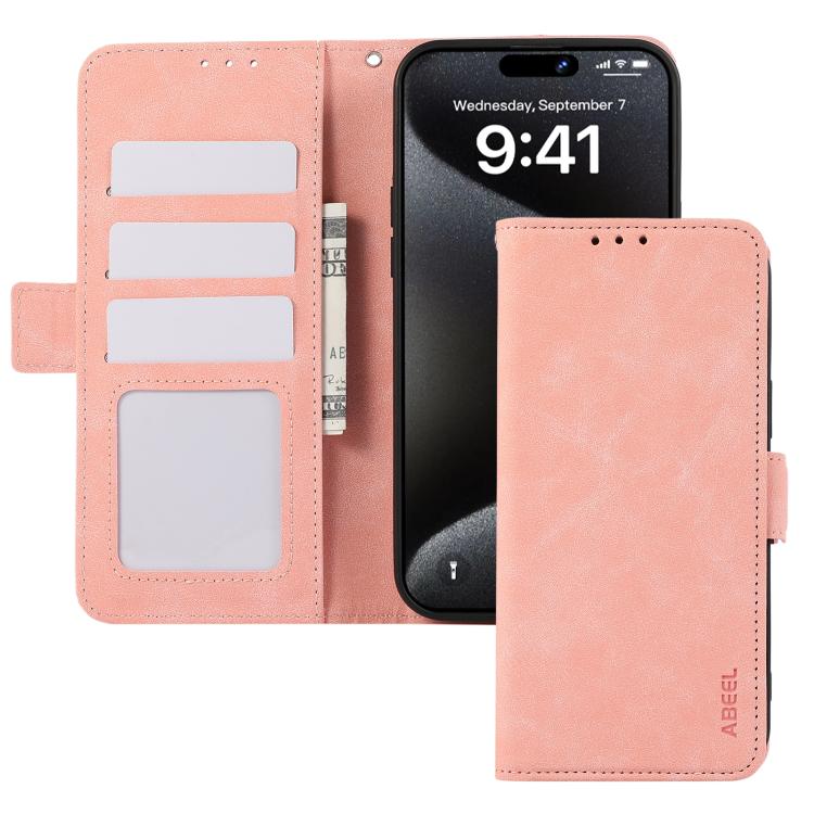 For iPhone Air ABEEL Frosted Magnetic RFID Leather Phone Case