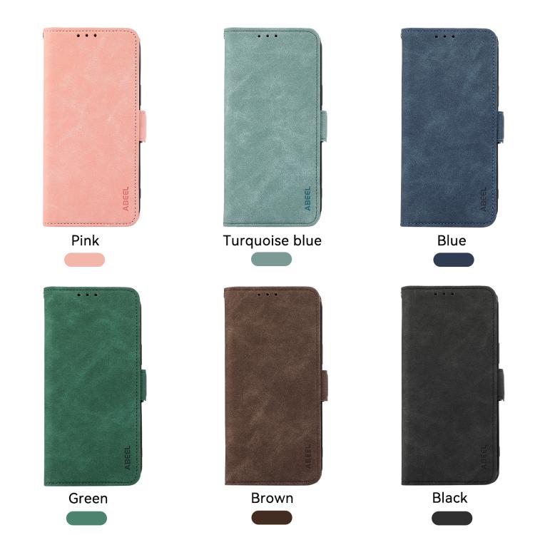 For iPhone Air ABEEL Frosted Magnetic RFID Leather Phone Case