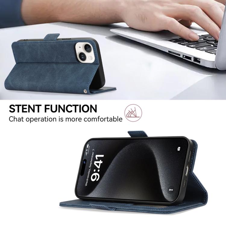 For iPhone Air ABEEL Frosted Magnetic RFID Leather Phone Case
