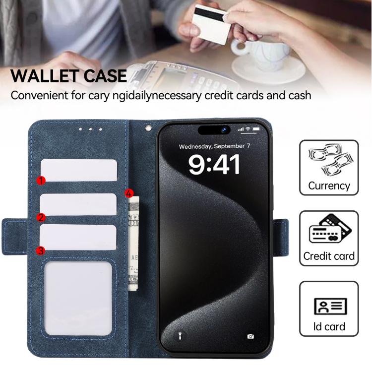 For iPhone 17 Pro Max ABEEL Frosted Magnetic RFID Leather Phone Case