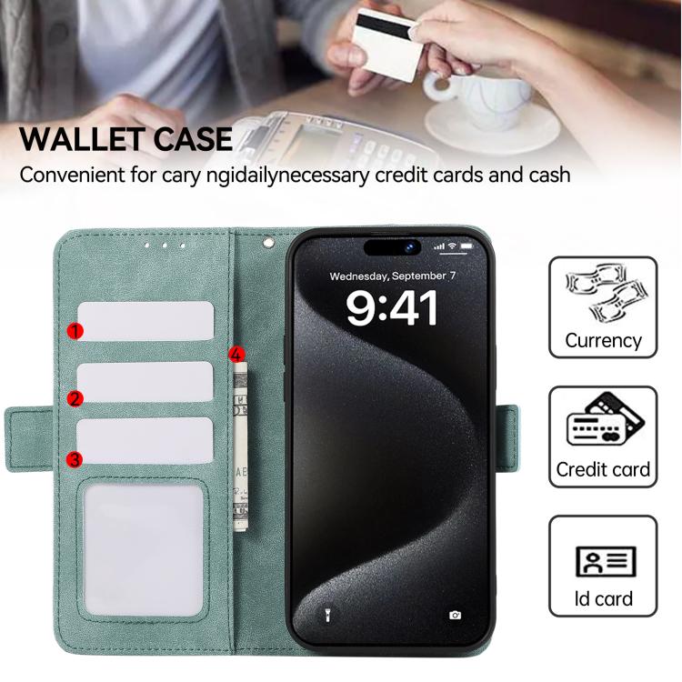 For iPhone 17 Pro Max ABEEL Frosted Magnetic RFID Leather Phone Case