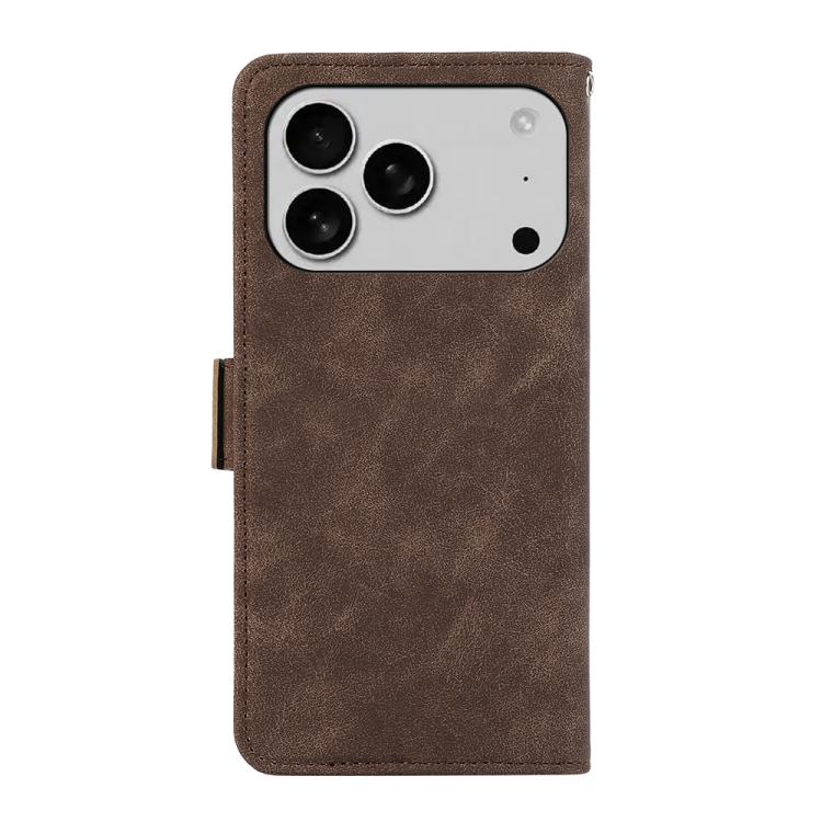 For iPhone 17 Pro Max ABEEL Frosted Magnetic RFID Leather Phone Case