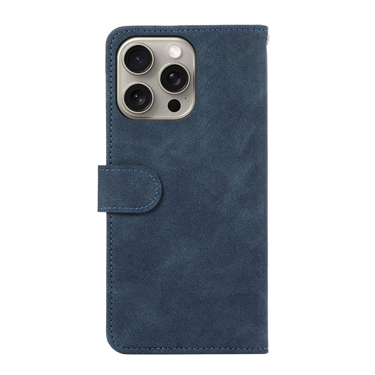 For iPhone 16 Pro Max ABEEL Color Block Magnetic RFID Leather Phone Case