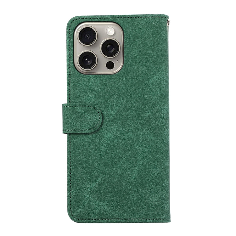 For iPhone 16 Pro Max ABEEL Color Block Magnetic RFID Leather Phone Case