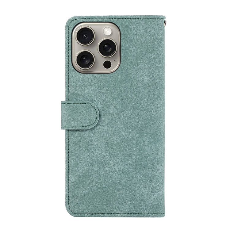 For iPhone 16 Pro ABEEL Color Block Magnetic RFID Leather Phone Case