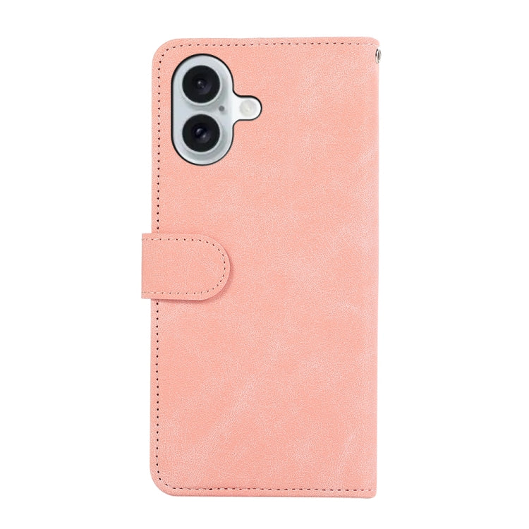 For iPhone 16 Plus ABEEL Color Block Magnetic RFID Leather Phone Case