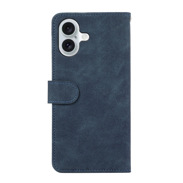 For iPhone 16 Plus ABEEL Color Block Magnetic RFID Leather Phone Case