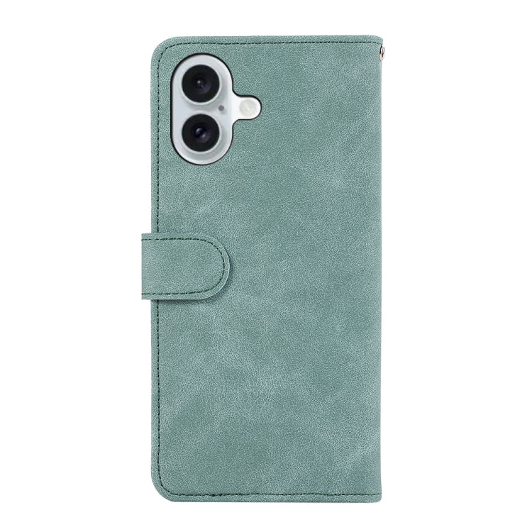 For iPhone 16 Plus ABEEL Color Block Magnetic RFID Leather Phone Case