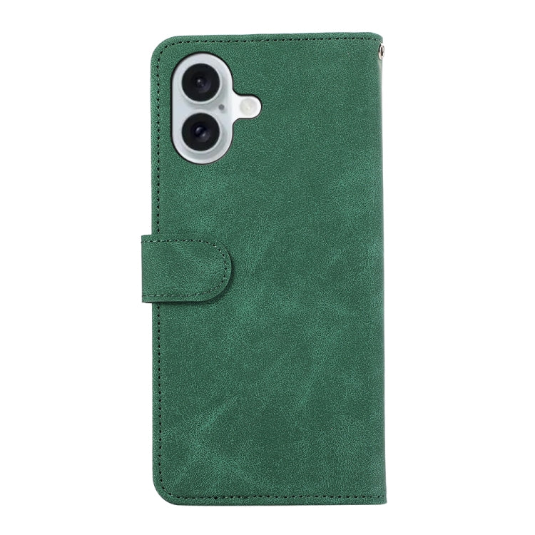 For iPhone 16 ABEEL Color Block Magnetic RFID Leather Phone Case