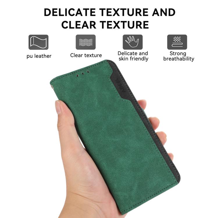 For iPhone 16e / 17e ABEEL Color Block Magnetic RFID Leather Phone Case