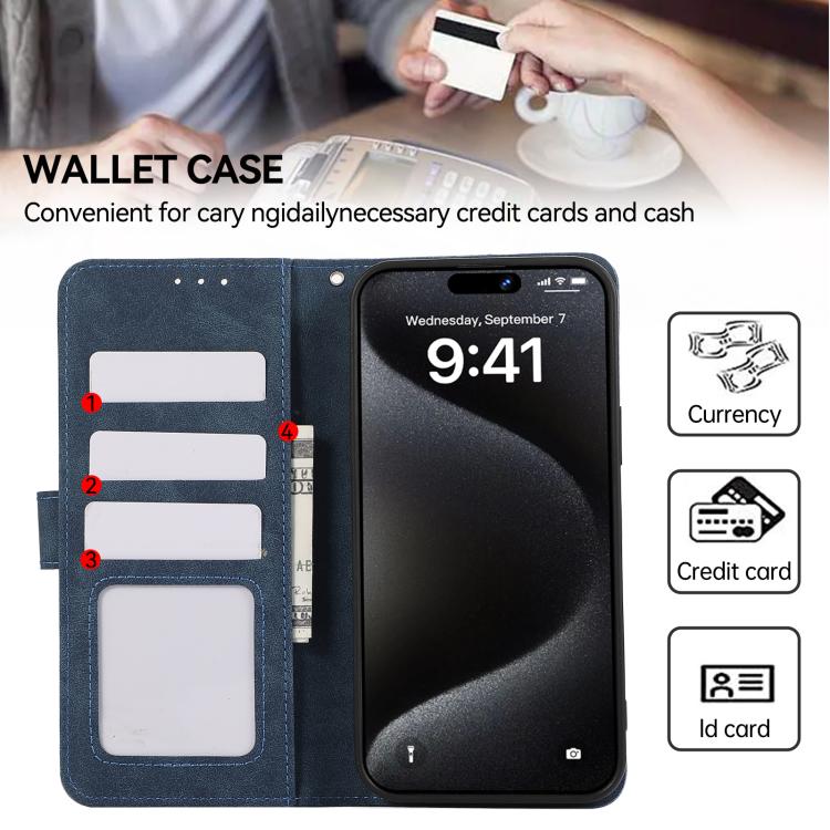 For iPhone 17 ABEEL Color Block Magnetic RFID Leather Phone Case