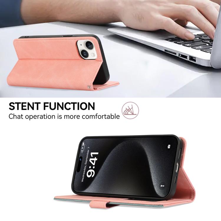 For iPhone Air ABEEL Color Block Magnetic RFID Leather Phone Case