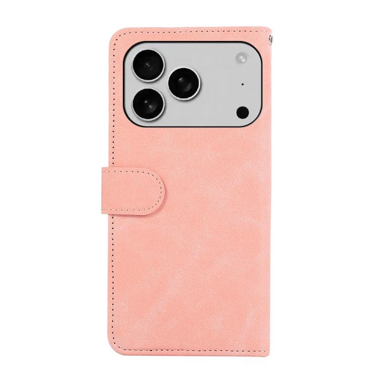 For iPhone 17 Pro ABEEL Color Block Magnetic RFID Leather Phone Case